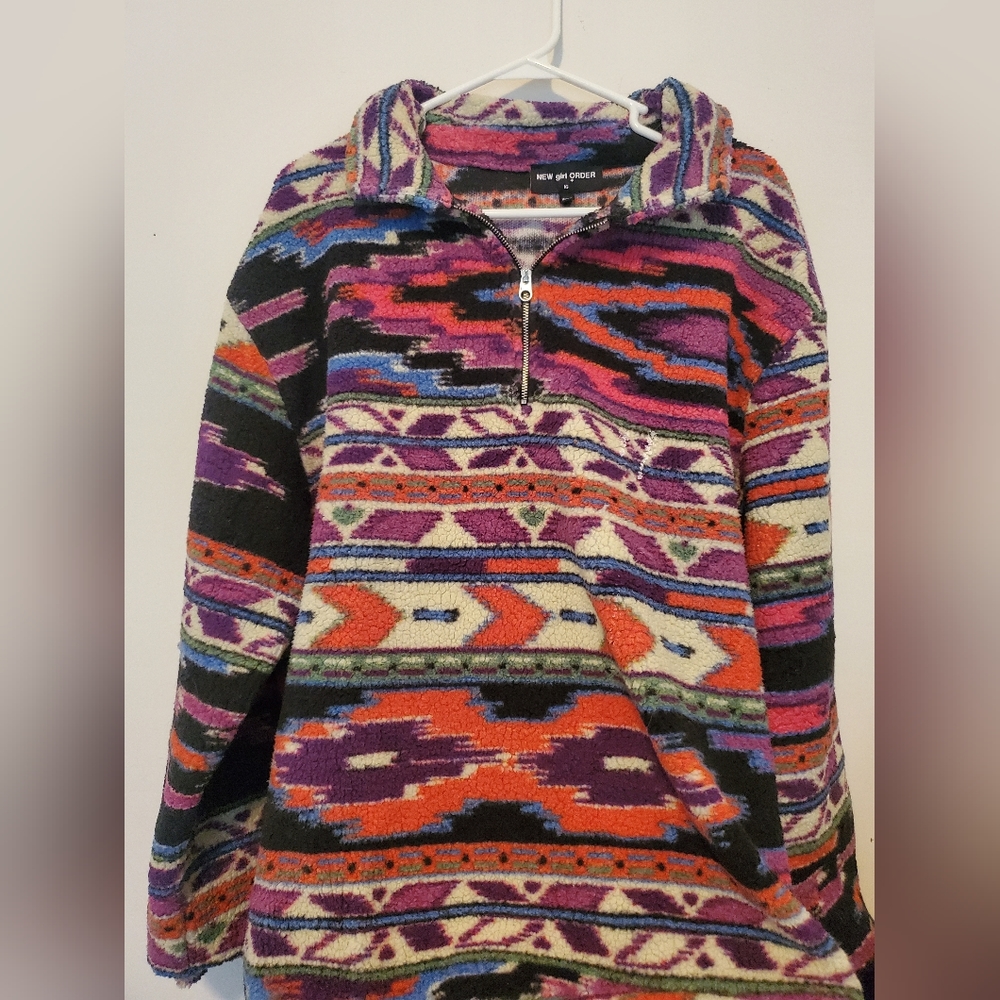 Half zip patterned sweater